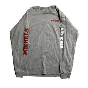 Bayside Heavyweight Long Sleeve T-Shirt XL Gray Michels Lineman Rodeo IBEW